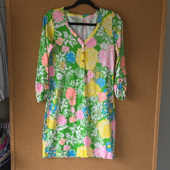 Lilly Pulitzer Dresses & Skirts - Lilly Pulitzer Multicolor Floral Spring Pima Cotton Dress Size S